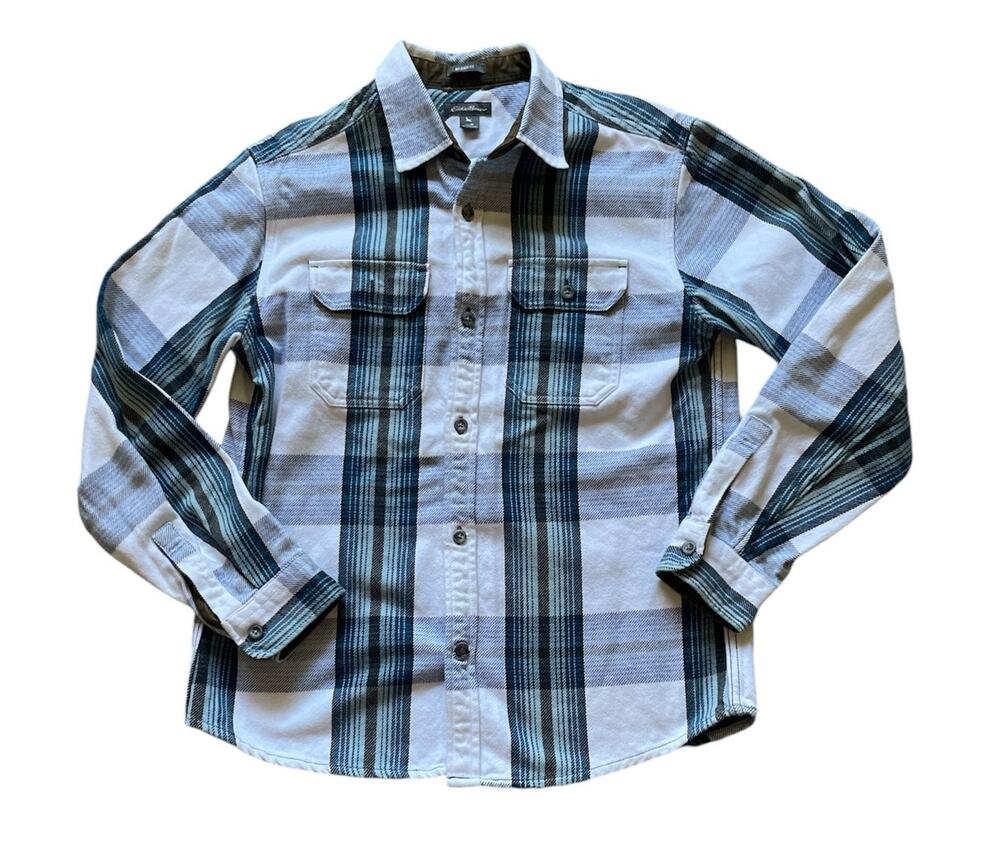 Eddie Bauer Mens Shaket Relaxed Fit Flannel Medium Oversized Blokecore Utility